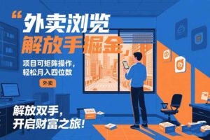 外卖浏览掘金项目 可矩阵操作 轻松日入500+-联创在线