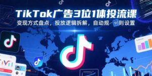 TikTok广告3位1体投流课,变现方式盘点,投放逻辑拆解,自动规则设置-联创在线