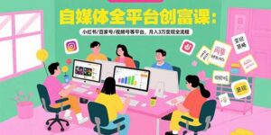 自媒体全平台创富课：小红书/百家号/视频号等平台，月入3万变现全流程-联创在线