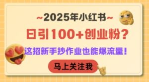 2025年小红书日引100+创业粉？这招新手抄作业也能爆流量！-联创在线