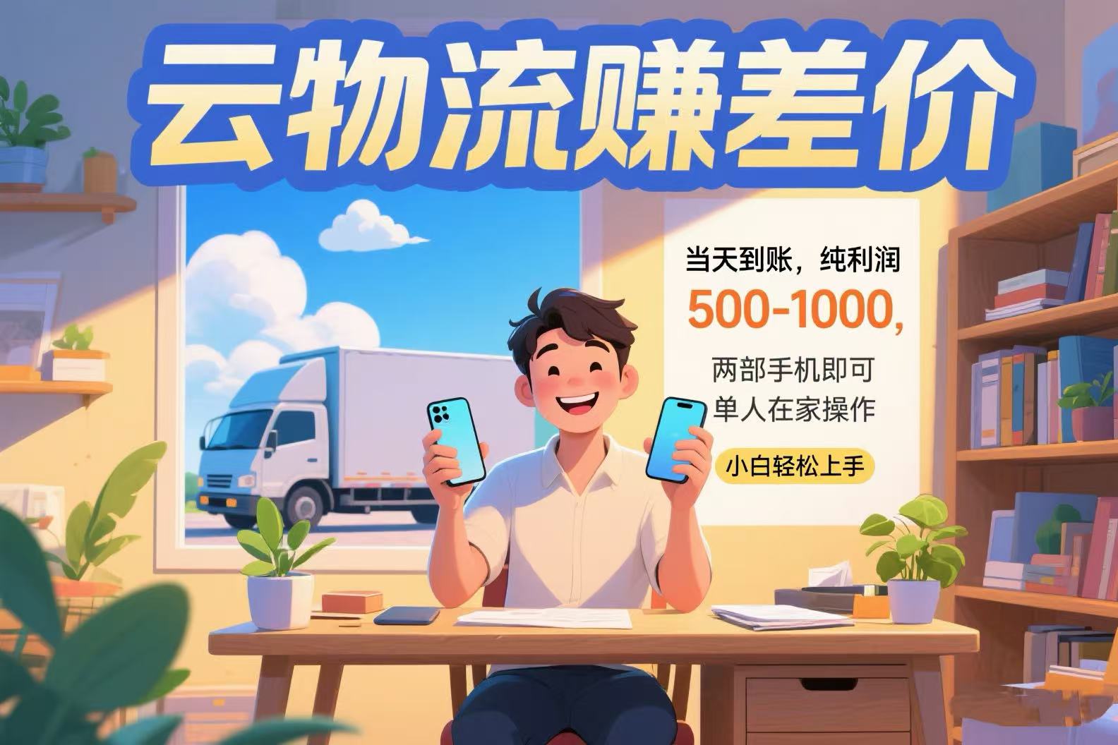 云物流赚差价 当天到账纯利润500-1000 两部手机即可 可单人在家操作 小…-联创在线
