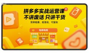 拼多多实战运营课，不讲废话只讲干货，简单粗暴，能落地，可复制-联创在线
