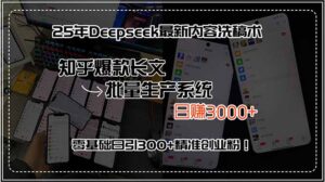 25年Deepseek最新内容洗稿术，知乎爆款长文批量生产系统，日赚3000+，…-联创在线