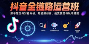 抖音全链路运营班:账号定位与对标分析,短视频创作,投流变现与私域搭建-联创在线