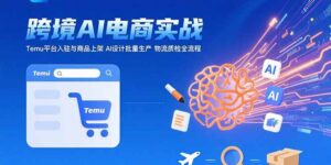 AI+跨境电商实战：Temu平台入驻与商品上架 AI设计批量生产 物流质检全流程-联创在线