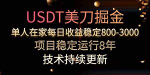 USDT美刀掘金，单人每日收益800-3000，稳定运行8年-联创在线