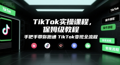 TikTok实操课程，保姆级教程，手把手带你跑通TikTok变现全流程-联创在线