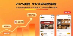 2025美团 大众点评运营策略:从零搭建到榜单第一完整体系,实现业绩10倍增长-联创在线