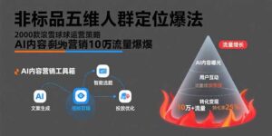 非标品五维人群定位法，2000款滚雪球运营策略，AI内容营销10万流量引爆-联创在线