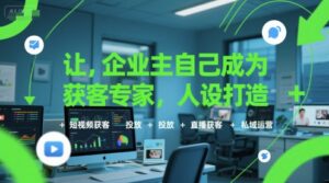 让企业主自己成为获客专家，人设打造+短视频获客+投放+直播获客+私域运营-联创在线