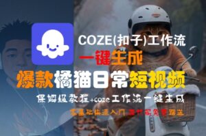 COZE(扣子)工作流一键生成爆款橘猫日常短视频，保姆级教程，零基础快速入门-联创在线