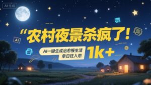 农村夜景杀疯了!AI一键生成治愈系慢生活,单日狂入1k+-联创在线