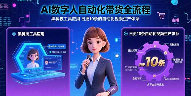 AI数字人自动化带货全流程：黑科技工具应用 日更10条的自动化视频生产体系-联创在线