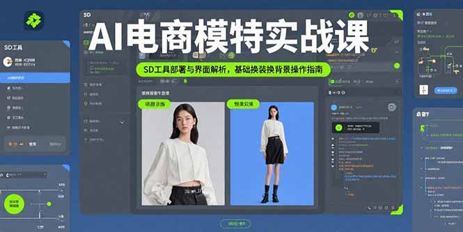 AI电商模特实战课，SD工具部署与界面解析，基础换装换背景操作指南-联创在线