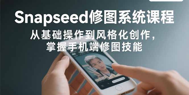 Snapseed修图系统课程：从基础操作到风格化创作，掌握手机端修图技能-联创在线