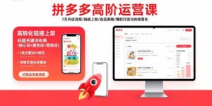 拼多多高阶运营课：7天开店流程/链接上架/选品策略/爆款打造与持续增长-联创在线