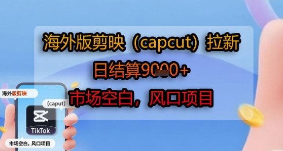 海外版剪映(capcut)拉新，日结算1k+，市场空白，风口项目-联创在线