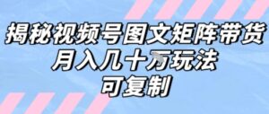 解密视频号图文矩阵带货，月入几个W的打法，可复制-联创在线
