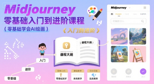 midjourney零基础入门到进阶课程，零基础学会AI绘画-联创在线
