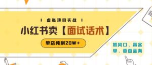 小红书虚拟项目掘金,卖面试话术资料,单店纯利20W+(附爆款笔记制作方法)-联创在线