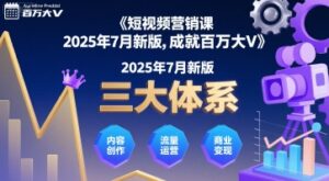 短视频营销课2025年7月新版，三大体系成就百万大V-联创在线