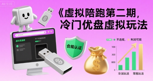 虚拟陪跑第二期，冷门优盘虚拟玩法，不违规，利润可观-联创在线