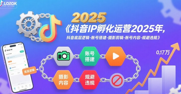 抖音IP孵化运营2025年，抖音底层逻辑-账号搭建-摄影剪辑-账号内容-规避违规-联创在线
