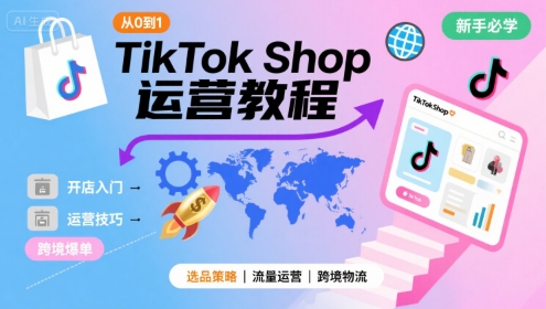 TikTok Shop从0到1运营教程，TikTok跨境电商新手必学课程-联创在线
