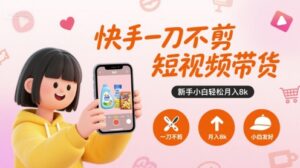 快手一刀不剪短视频带货，新手小白轻松月入8k-联创在线
