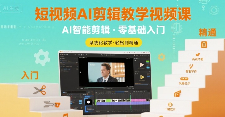 短视频AI剪辑教学视频课，入门到精通-联创在线