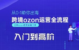 OZON入门到高阶全流程,从0-1助你出海,跨境ozon运营全流程-联创在线