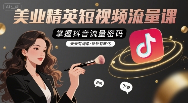 美业精英短视频流量课，掌握抖音流量密码，天天有询单，条条有转化-联创在线