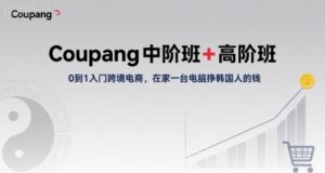 Coupang中阶班+高阶班，0到1入门跨境电商，在家一台电脑挣韩国人的钱-联创在线