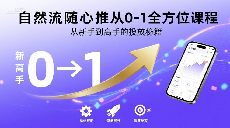 自然流随心推从0-1全方位课程，从新手到高手的投放秘籍-联创在线