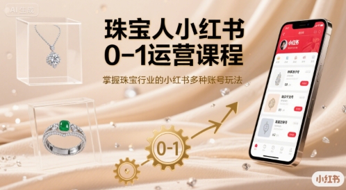 珠宝人小红书0-1运营课程，掌握珠宝行业的小红书多种账号玩法-联创在线