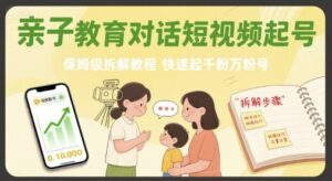 亲子教育对话短视频起号,保姆级拆解教程,快速起千粉万粉号-联创在线