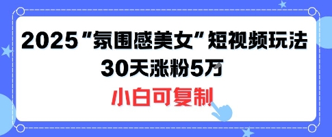 不露脸也能火！2025“氛围感美女”短视频玩法，30天涨粉5W小白可复制-联创在线