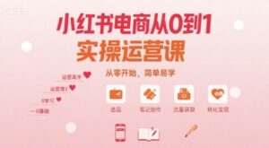 小红书电商从0到1实操运营课，从零开始，简单易学-联创在线