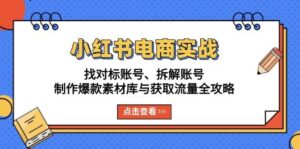 小红书电商实战：找对标账号、拆解账号、制作爆款素材库与获取流量全攻略-联创在线