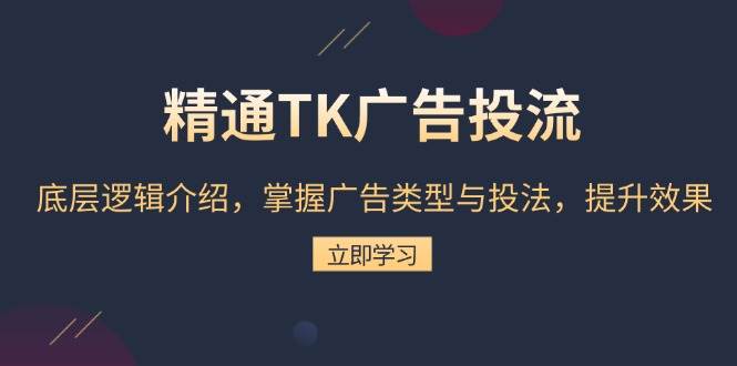 精通TK广告投流:底层逻辑介绍,掌握广告类型与投法,提升效果-联创在线