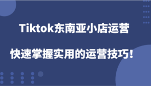 Tiktok东南亚小店运营,快速掌握实用的运营技巧!-联创在线