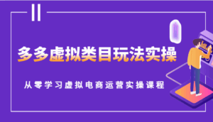 多多虚拟类目玩法实操，从零学习虚拟电商运营实操课程-联创在线