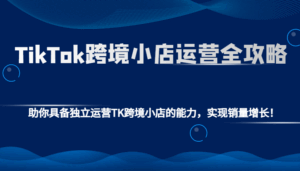 TikTok跨境小店运营全攻略:助你具备独立运营TK跨境小店的能力,实现销量增长!-联创在线