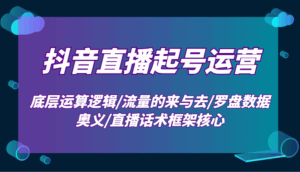 抖音直播起号运营：底层运算逻辑/流量的来与去/罗盘数据奥义/直播话术框架核心-联创在线