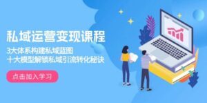 私域运营变现课程，3大体系构建私域蓝图，十大模型解锁私域引流转化秘诀-联创在线