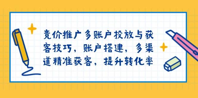竞价推广多账户投放与获客技巧,账户搭建,多渠道精准获客,提升转化率-联创在线