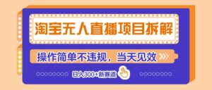 淘宝无人直播项目拆解，操作简单不违规，当天见效 日入300+新赛道-联创在线