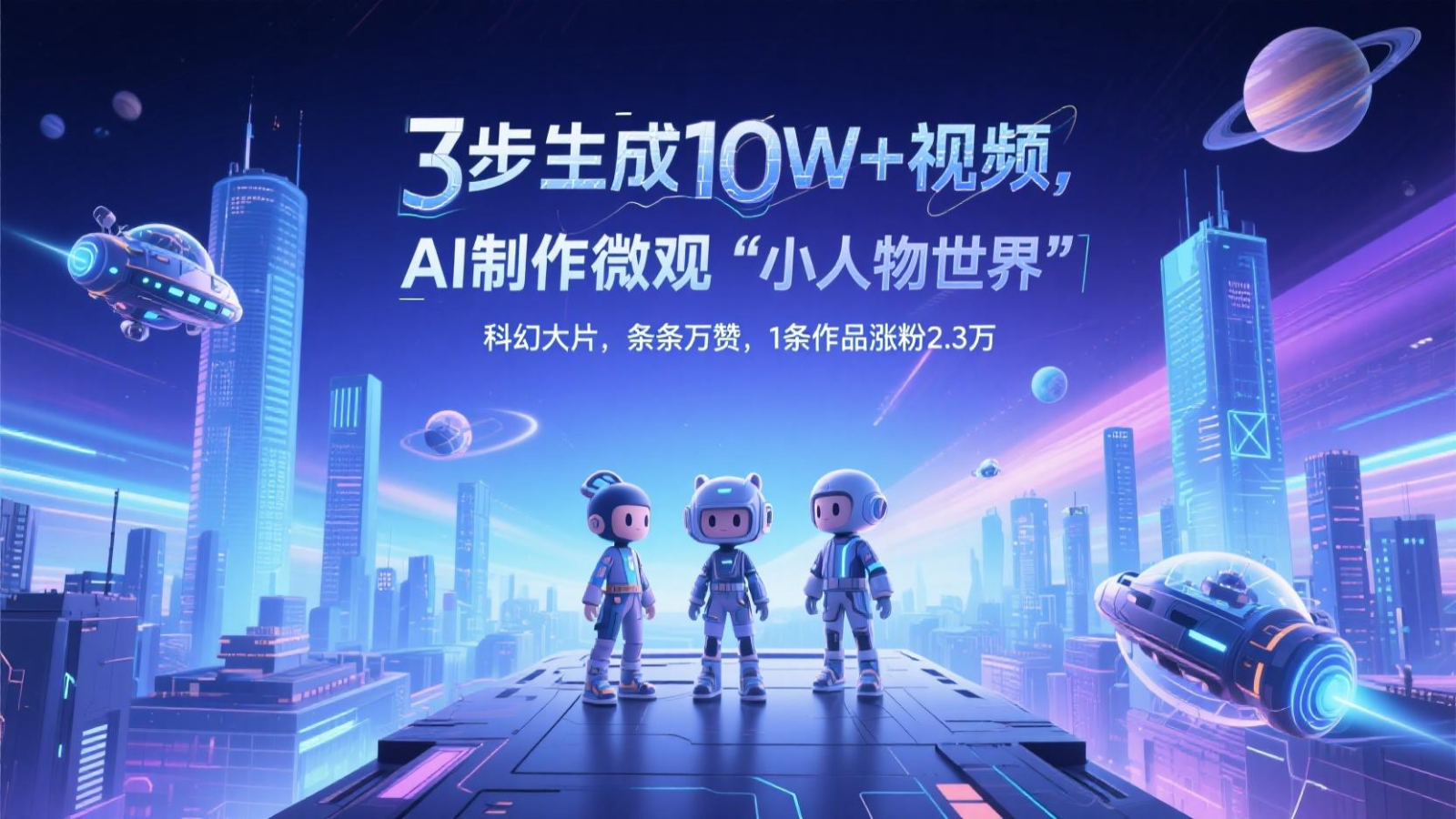 三步生成10W+视频，AI制作微观“小人物世界”科幻大片，条条万赞，1条作品涨粉2.3万-联创在线