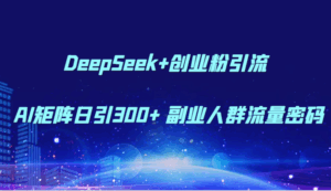 DeepSeek+创业粉引流 AI矩阵日引300+ 副业人群流量密码-联创在线