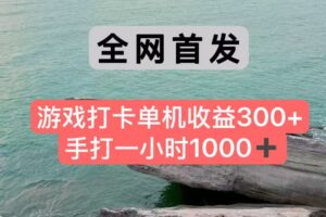 全网首发游戏打卡手打一小时1000+ 单机收益300+ 不是市面上的战神和a，全网独家脚本-联创在线